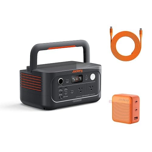 Jackery Explorer 500 v2 Portable Power Station and 102W Fast Charger, 512Wh LiFePO4 Battery, 500W AC/1000W Peak, Solar Generator for Camping, Outdoors, and Power Outages